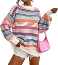Contrast Striped Pullover Sweater for Women - 2025 Fall Fashion