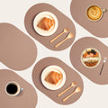 Clay Pink Oval Silicone Placemats Set of 6 - Heat Resistant Japandi