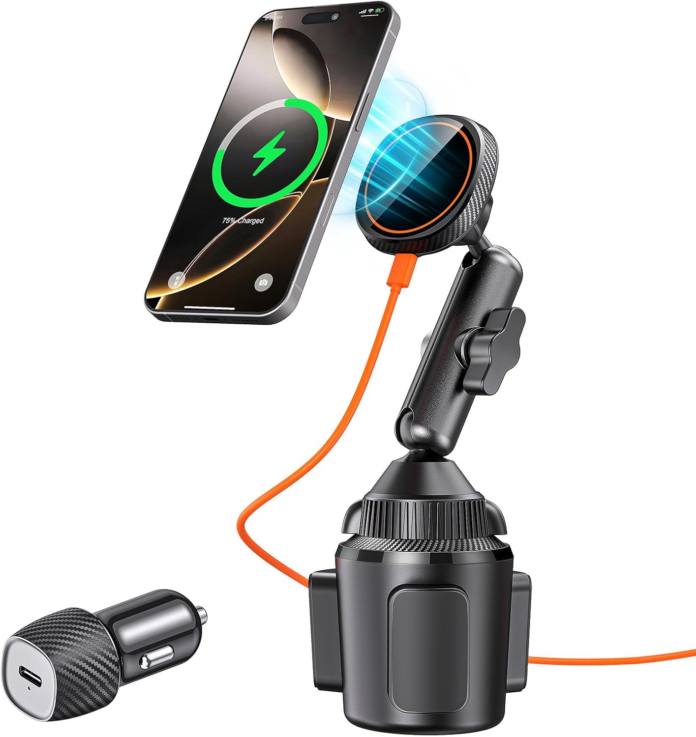 EXELIQ Qi2 15W Magsafe Car Charger & Phone Holder - Fast Charge & Secure Mount