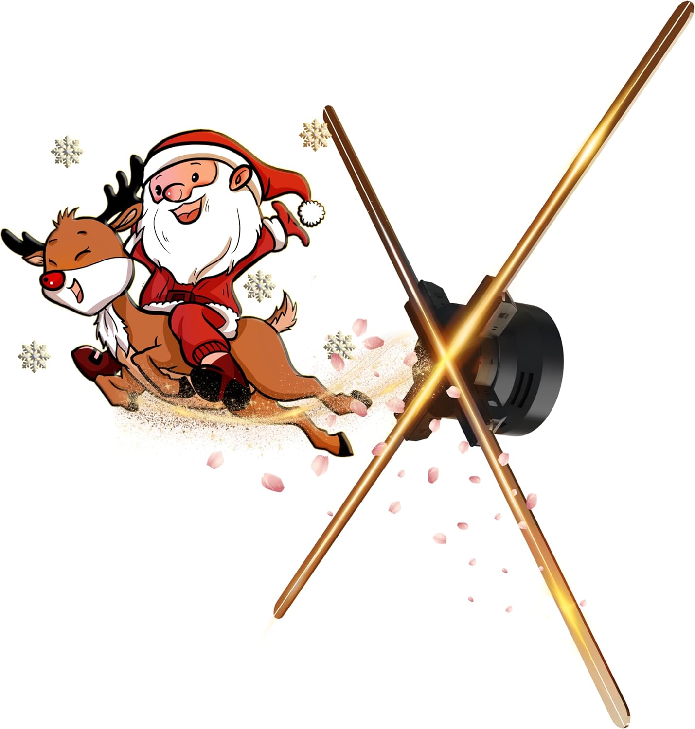 Christmas Tree Hologram Fan - Remote Controlled 3D Display
