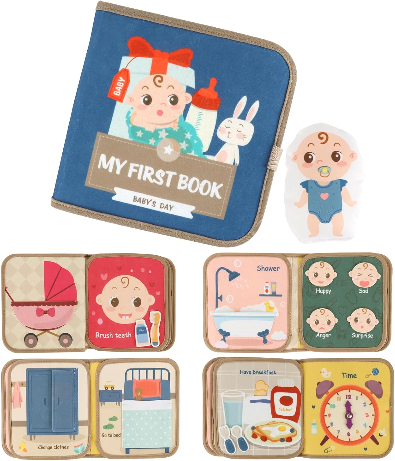 Sensory Cloth Baby Book by BARMACO - Interactive Developmental Toy