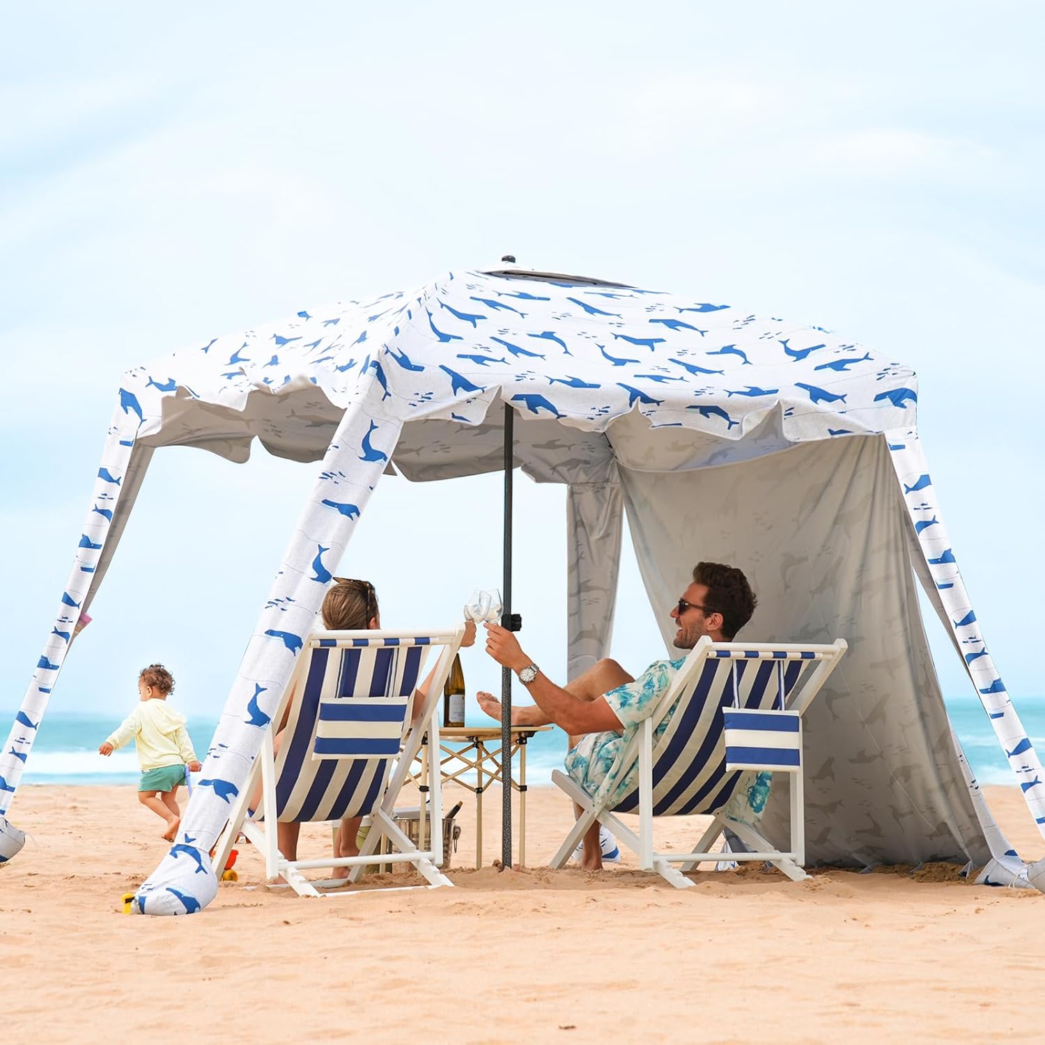 Beach Cabana 6FT Umbrella with UPF 100+ Protection for Sun