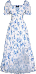 Scarlet Darkness Corset Dress for Women - Flowy Chiffon Floral Maxi