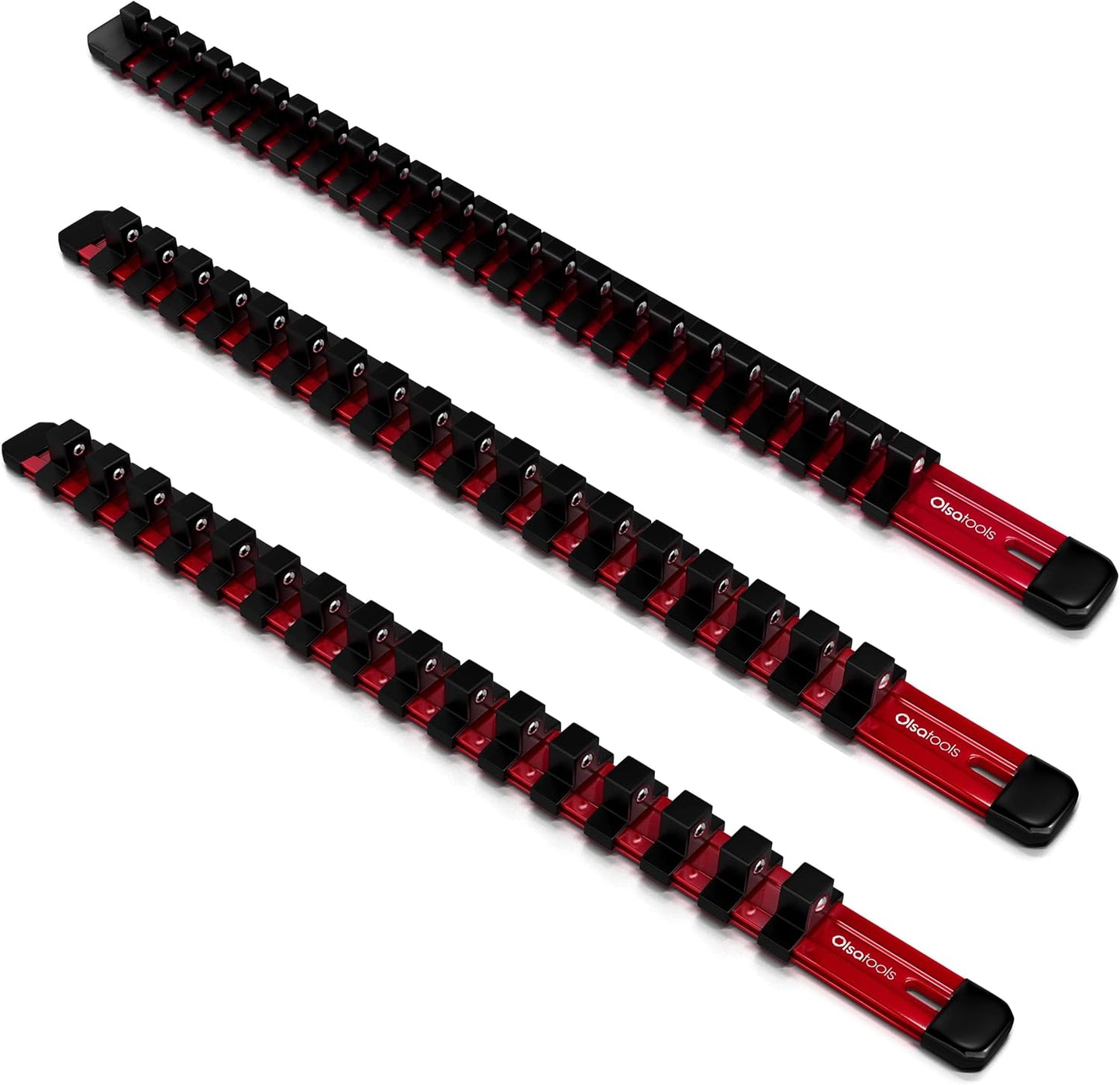 Olsa Tools Aluminum Socket Organizer Set - High Capacity Rails