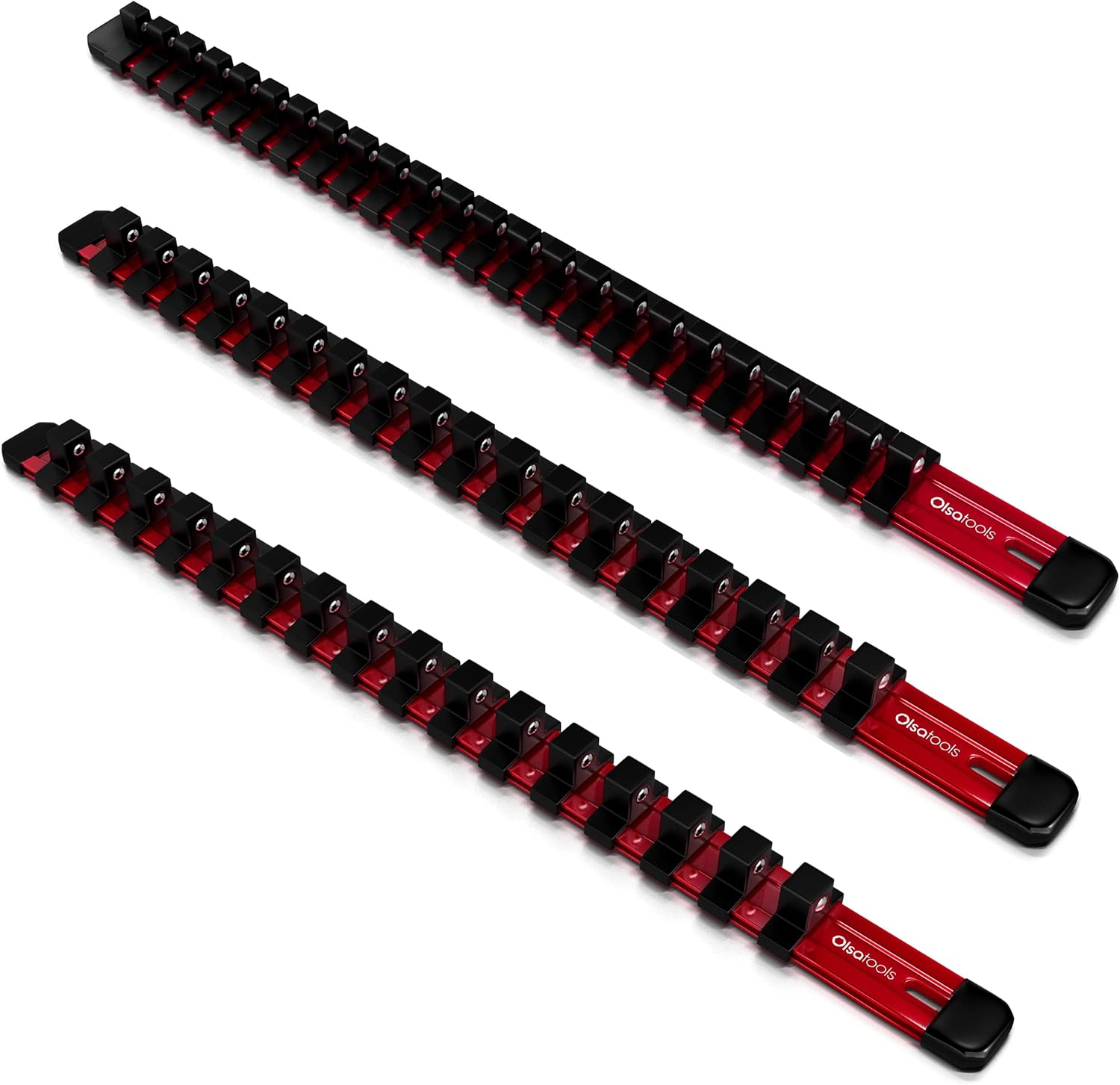 Olsa Tools Aluminum Socket Organizer Set - High Capacity Rails