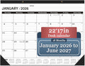 Desk Calendar 2026 Large 22 x 17 - 18 Month Planner for Office