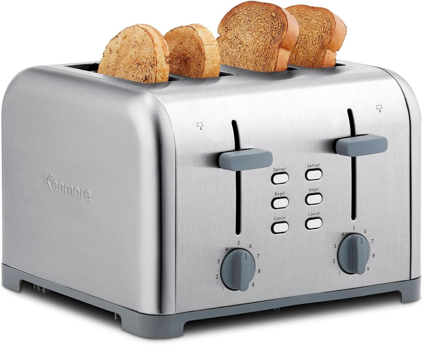 Kenmore 4-Slice Toaster - Wide Slot, 9 Settings, Defrost, Easy Clean