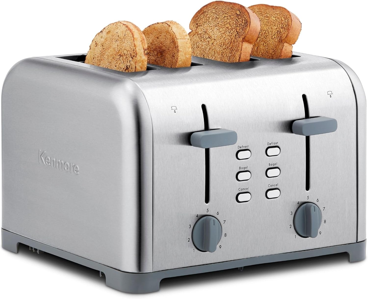 Kenmore 4-Slice Toaster - Wide Slot, 9 Settings, Defrost, Easy Clean