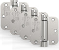 3.5 in Self Closing Door Hinges 4 Pack - Satin Nickel, Adjustable