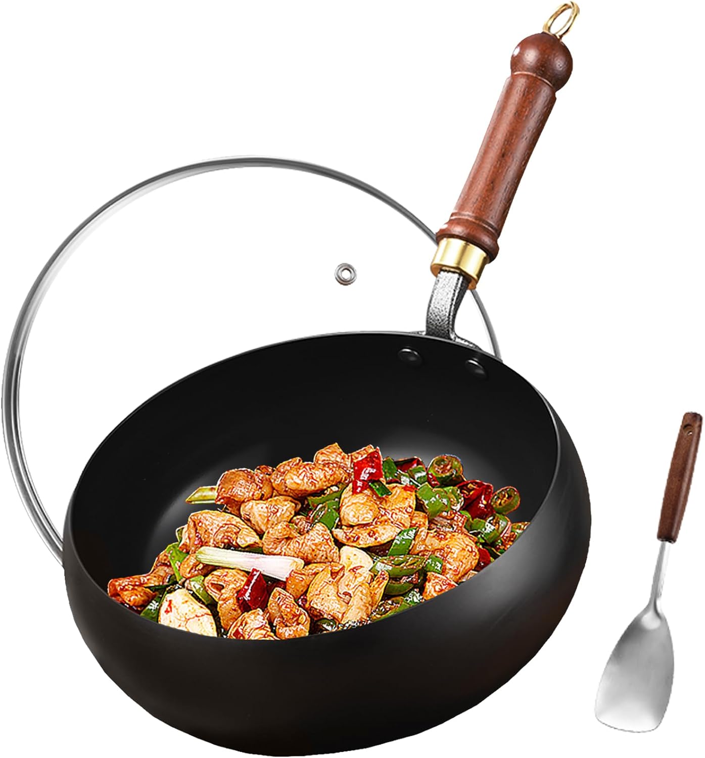 Carbon Steel Wok Pan for Stir-Frying and Cooking Versatility