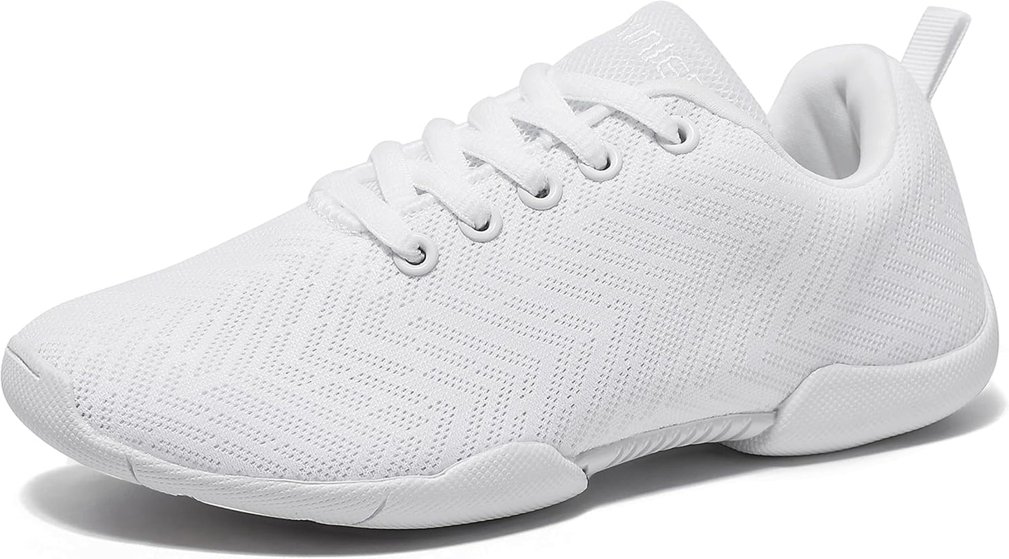 BAXINIER Girls White Cheerleading Shoes for Competition and Training