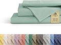 Linen Home 100% Cotton Percale Sheets Queen Size - Crisp, Deep Pocket