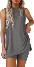 PRETTYGARDEN 2 Piece Summer Lounge Shorts Set - Comfortable Travel