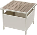 LZRS Adirondack Square Outdoor Side Table with Umbrella Hole