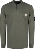 FR Henley Shirt for Men 5.5oz Cotton Flame Resistant - CAT2