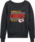 Kansas City Chiefs Womens Slouchy Crewneck Pullover - Lightweight Fan