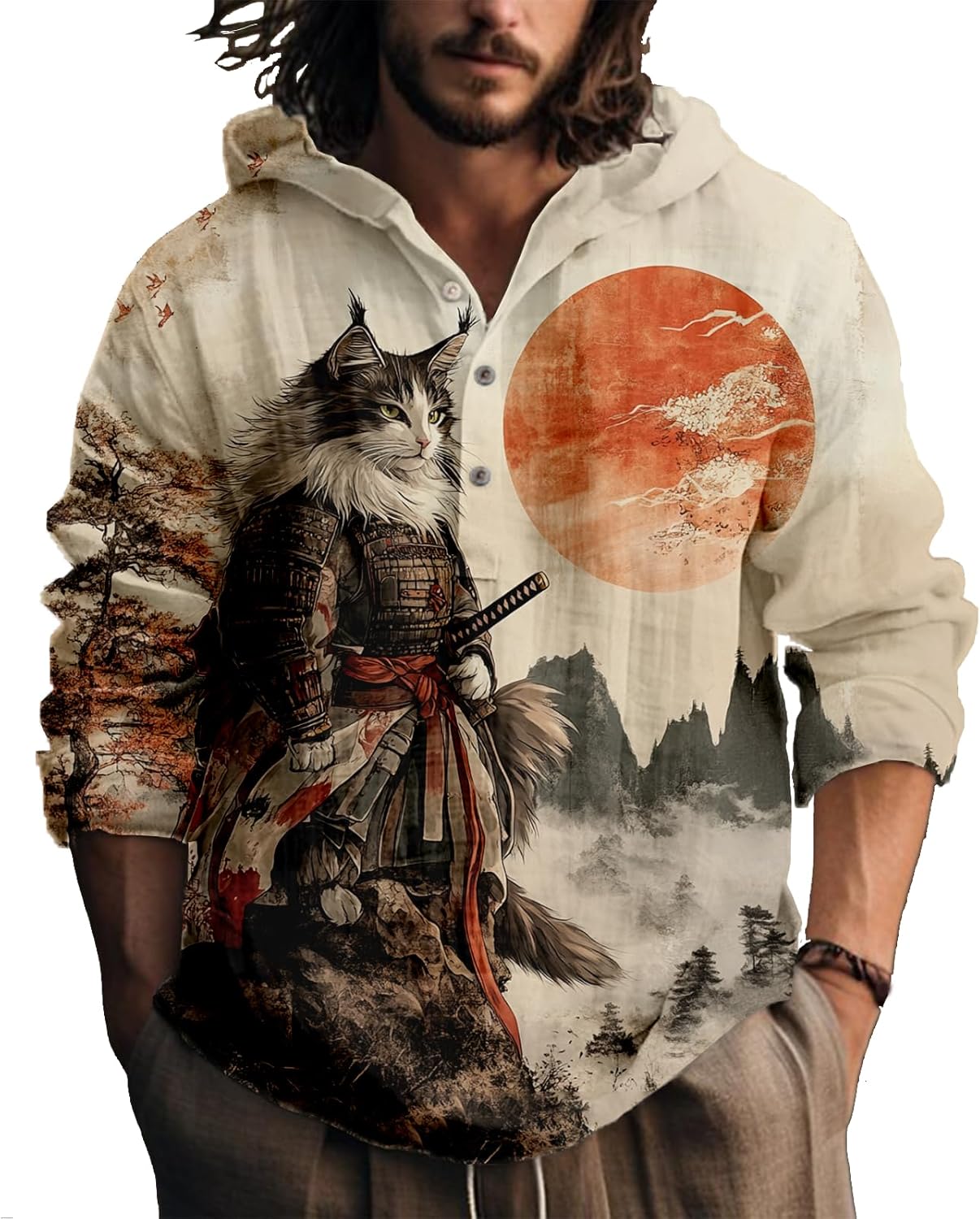 Biacolum Lightweight Henley Hoodie for Men