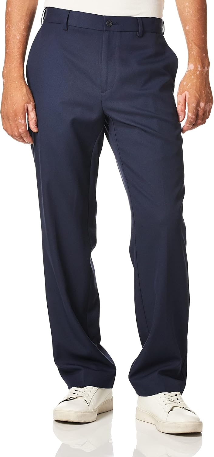 PGA TOUR Mens Flat Front Golf Pant with Expandable Waistband