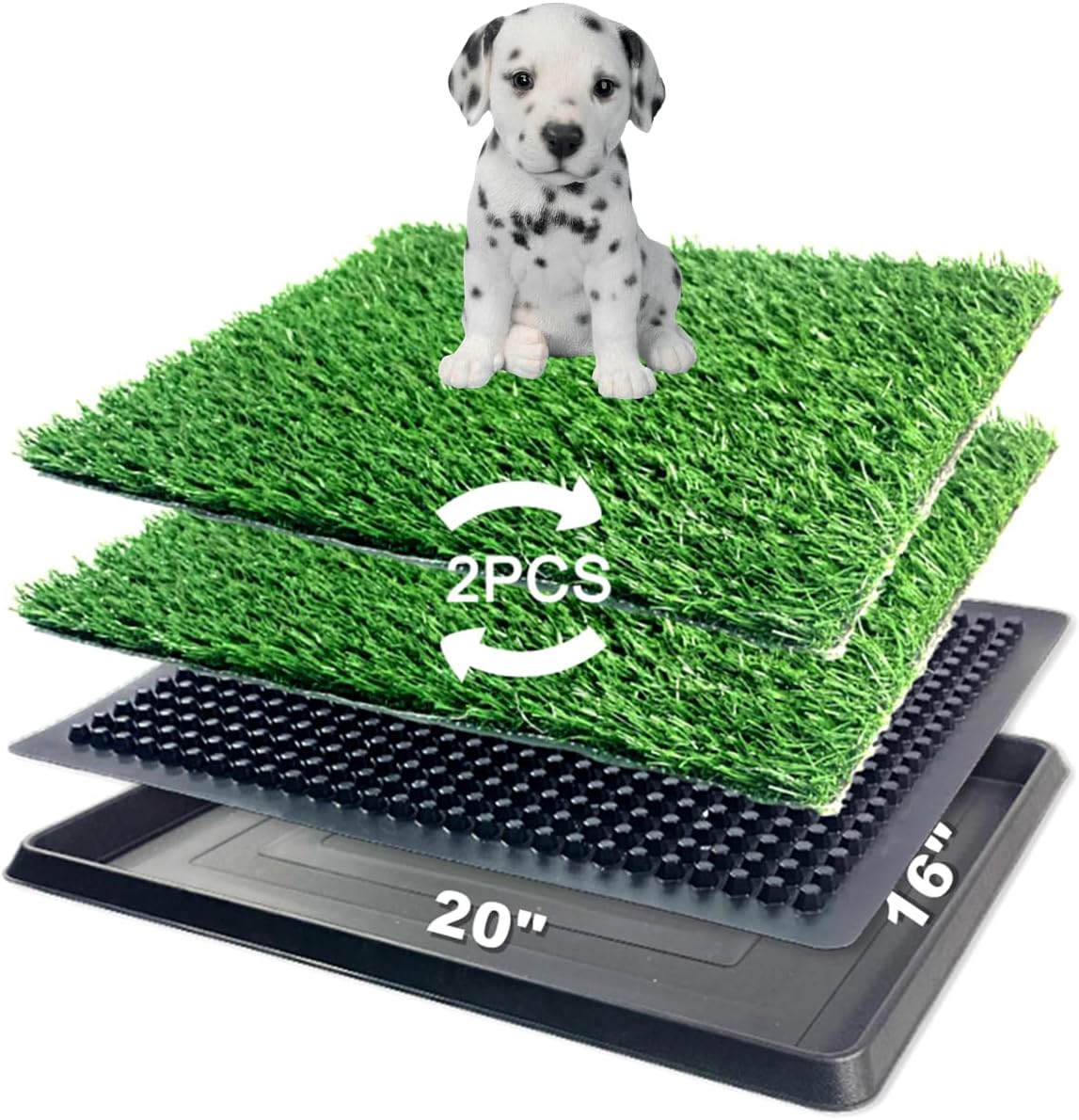 Artificial Grass Pad with Tray for Puppy Training and Potty