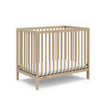 Convertible Mini Crib Driftwood with Water-Resistant Mattress