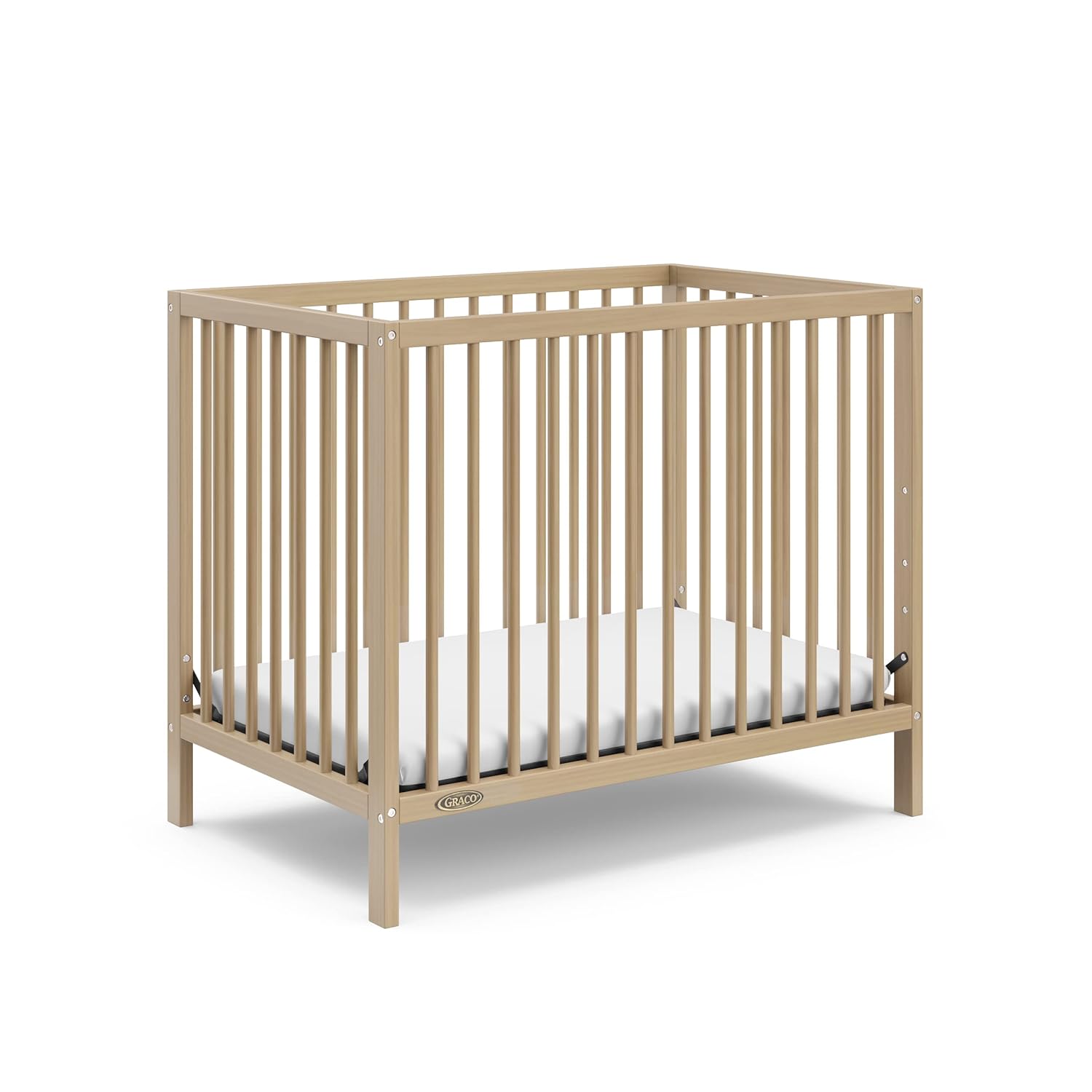 4-in-1 Convertible Mini Crib with Water-Resistant Mattress for Kids