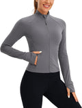 Butterluxe Womens Cropped Slim Fit Workout Jacket - Slim Waist Length