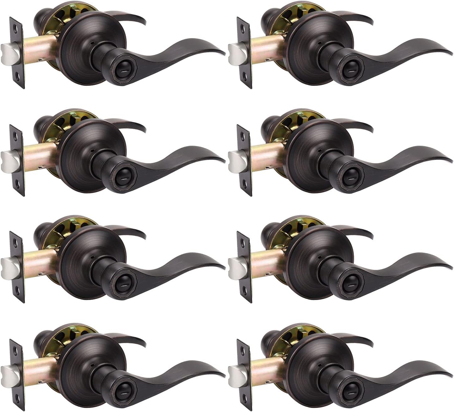 KNOBWELL Bronze Door Lever Handles for Privacy and Style