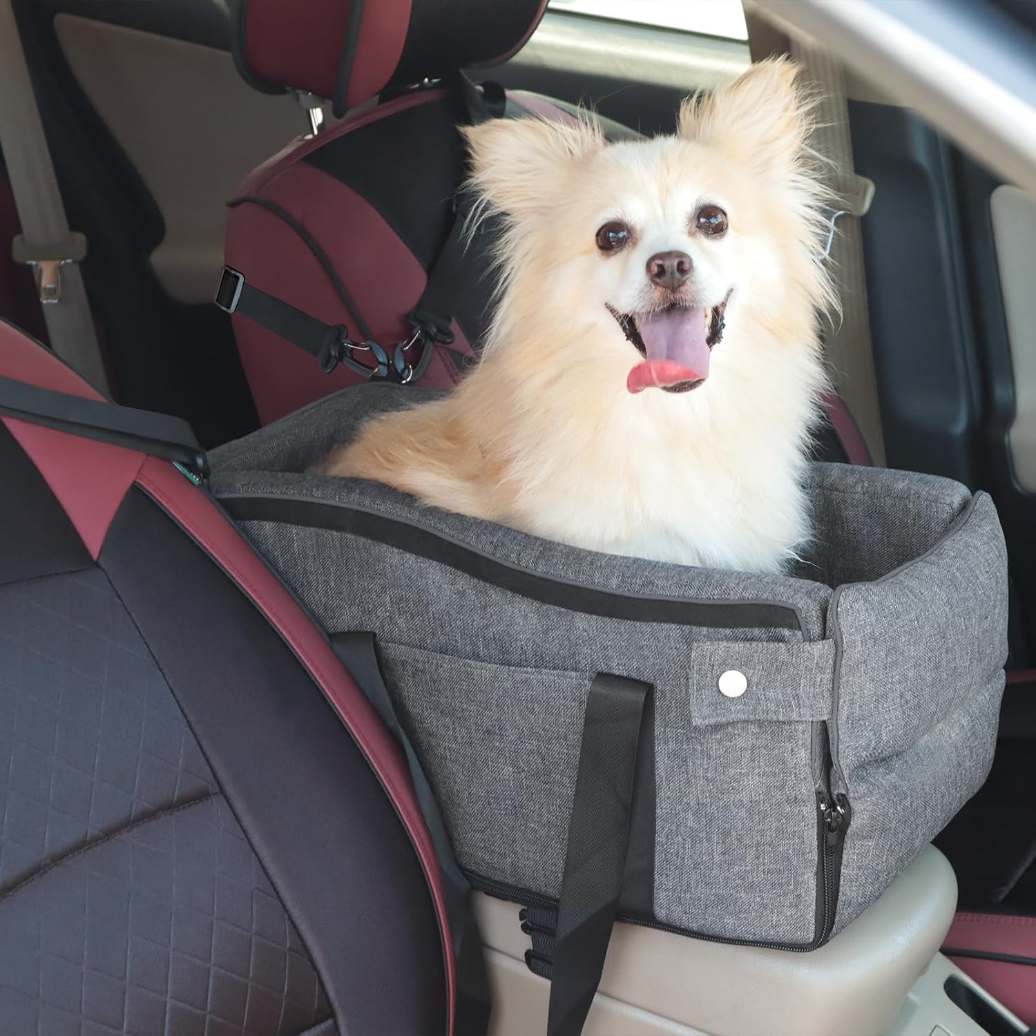 Portable Dog Car Seat for Small Dogs - Secure & Stylish!