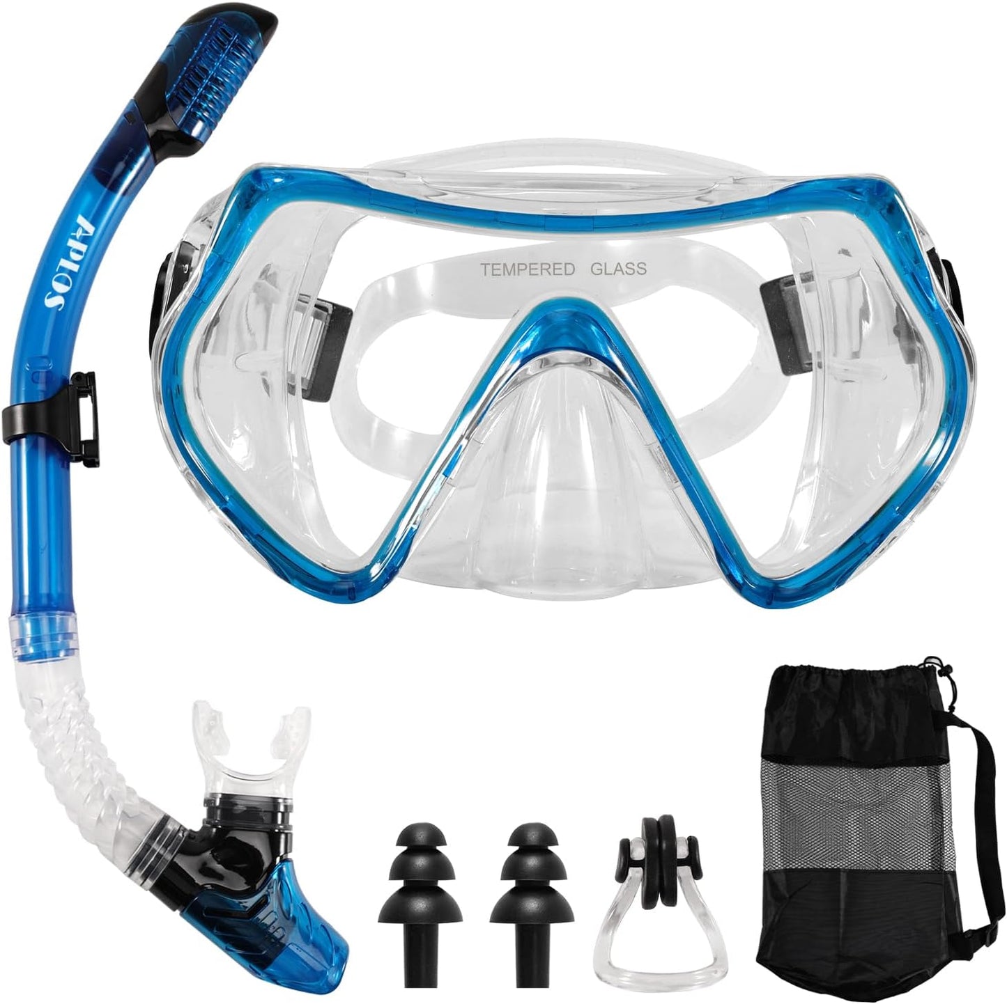 APLOS Dry-Top Snorkel Set - Anti-Leak & Anti-Fog Lens