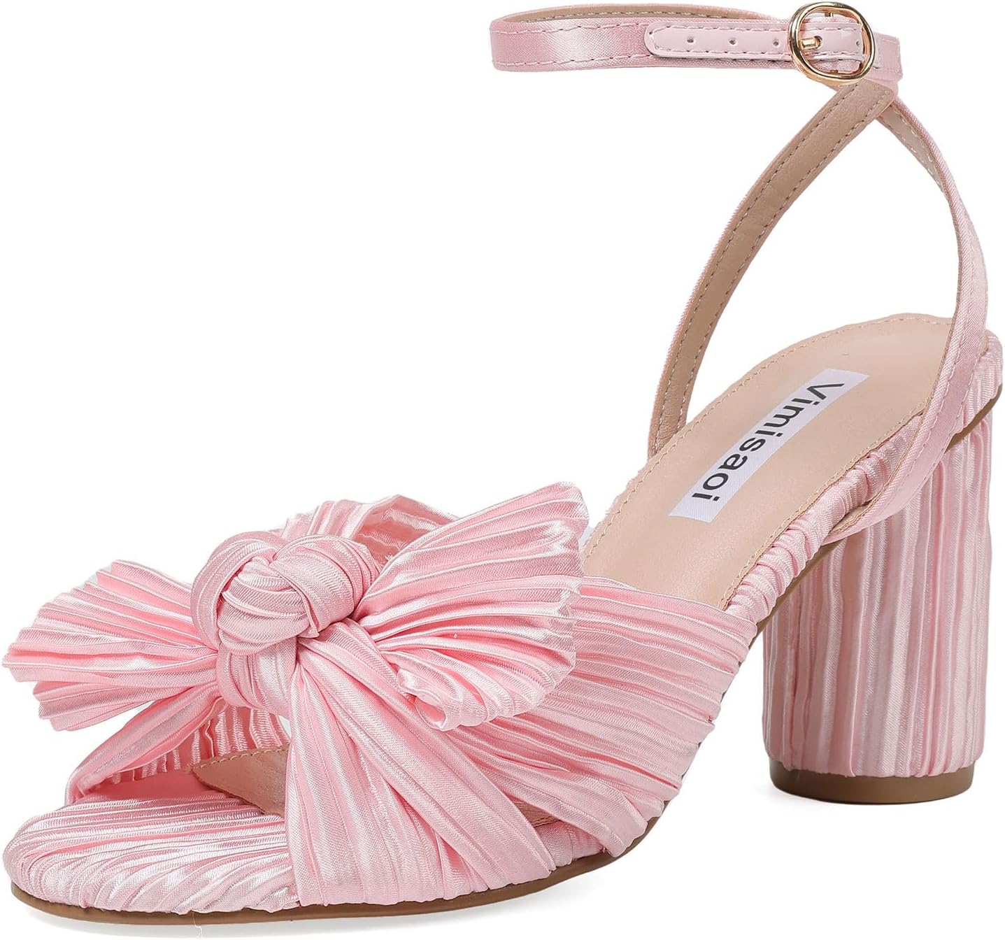 VIMISAOI Women's Bow Knot Heeled Sandals for Elegant Occasions