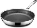 12in Nonstick Frying Pan Stainless Steel Skillet - Durable Nonstick