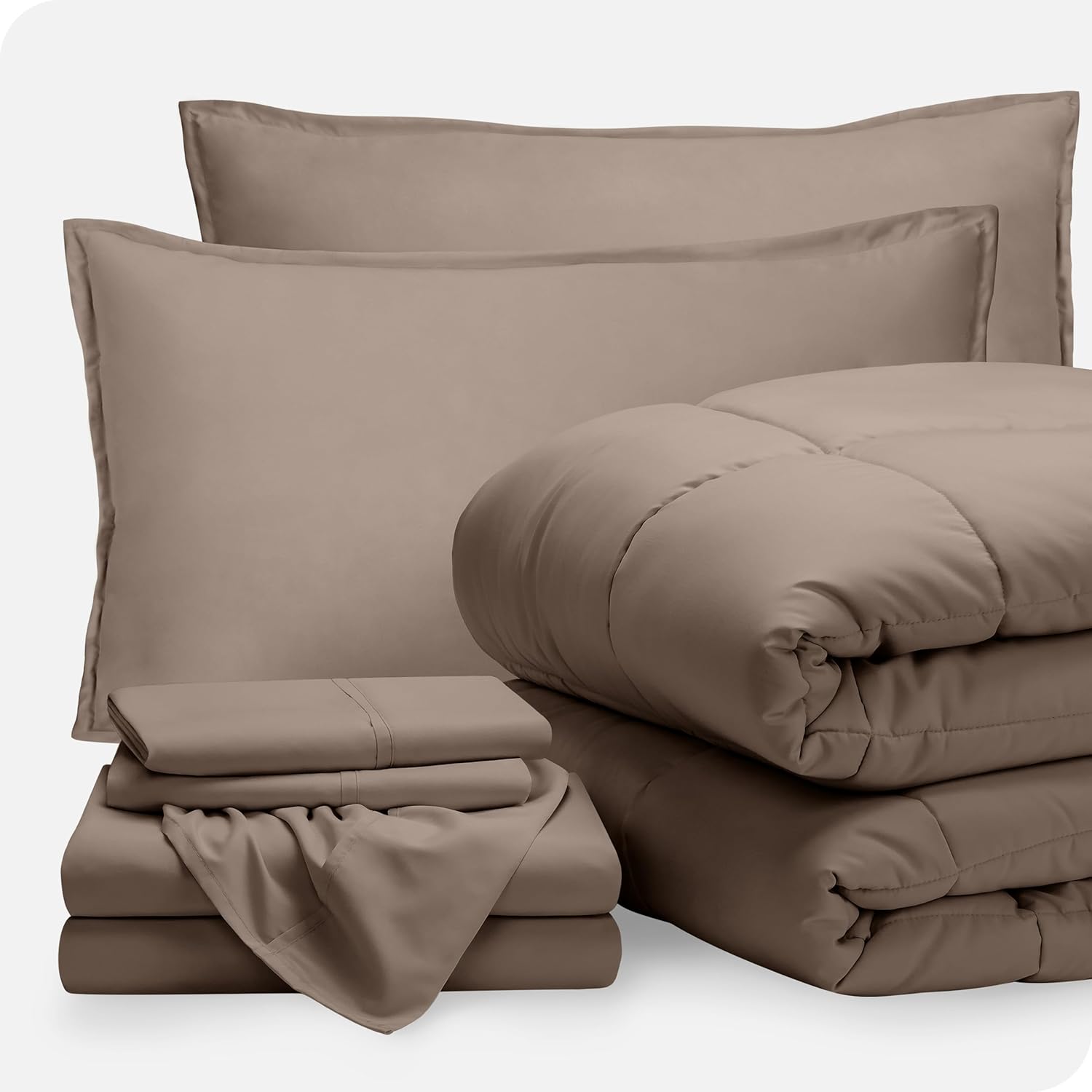 Bare Home Bed-in-A-Bag Comforter Set for Full - Taupe Color