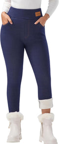 Women Winter Thick Fleece Lined Leggings - High Waist Sherpa Warmth