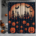 Funny Pumpkin Halloween Shower Curtain Set - 72 in Fabric