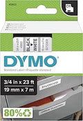 D1 Labeling Tape 3/4 in x 23 ft - Durable Black on White Tape