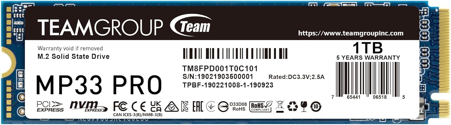 Ultra-Fast 1TB NVMe SSD | Read Speed 3500 MB/s