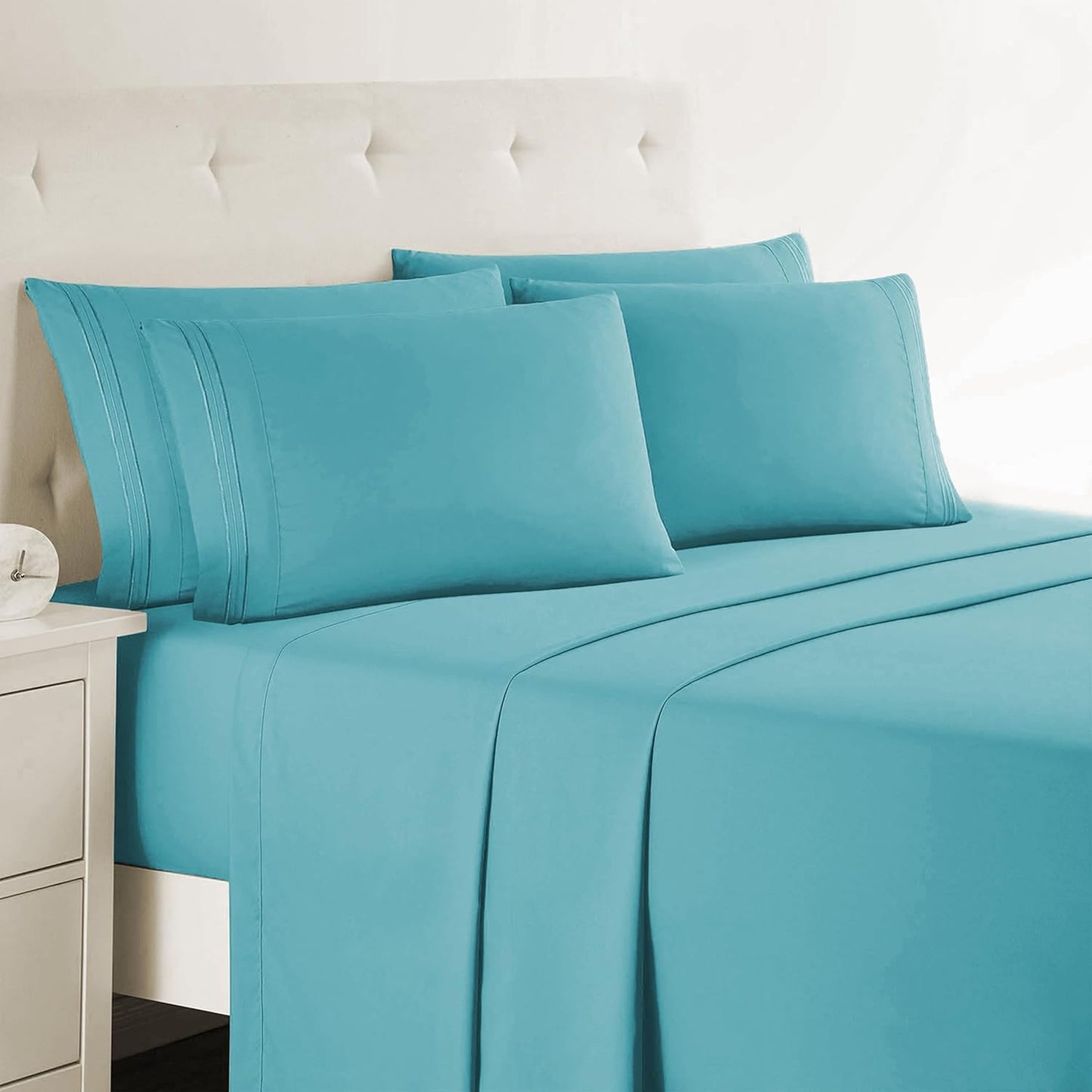 Clara Clark King Sheets Set - Luxury Microfiber Bedding in Teal