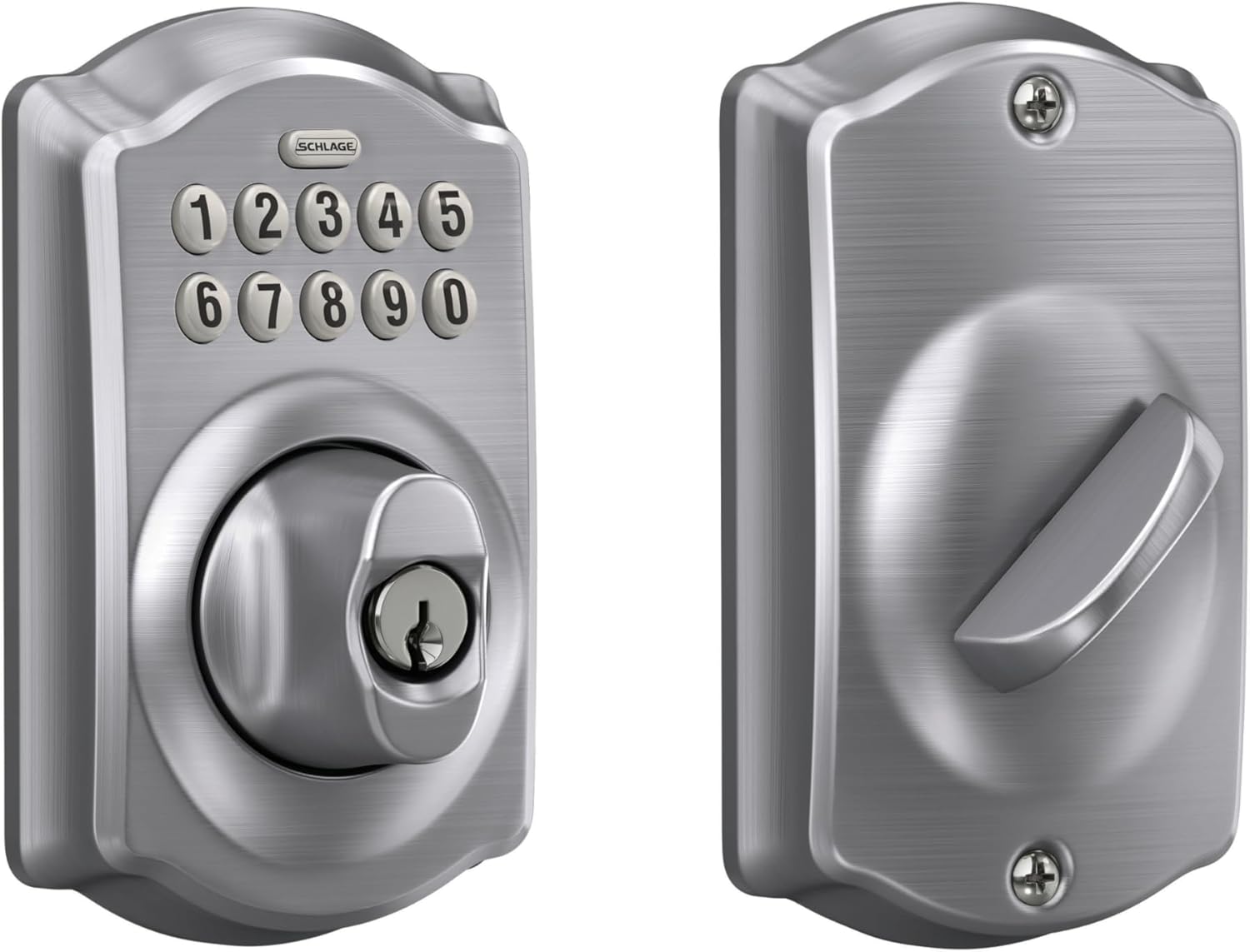 Schlage BE365 Camelot Keypad Deadbolt for Keyless Entry Security