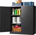 Metal Garage Storage Cabinet with 2 Doors and Adjustable Shelves