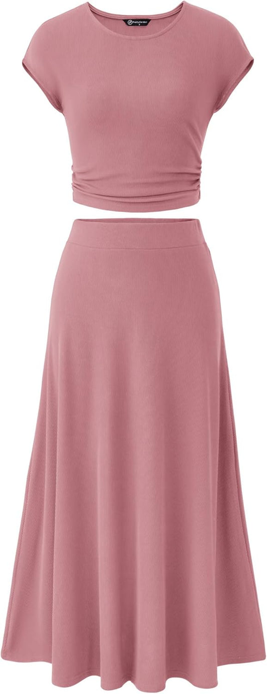PRETTYGARDEN Two Piece Skirt Set for Women - Stylish Summer Outfit