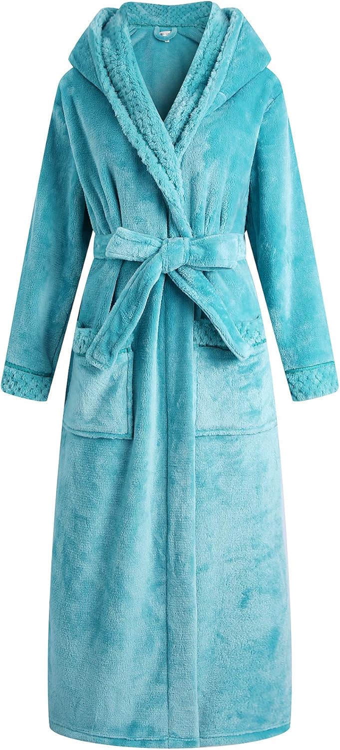 Richie House Women's Plush Soft Warm Fleece Bathrobe Robe RH1591