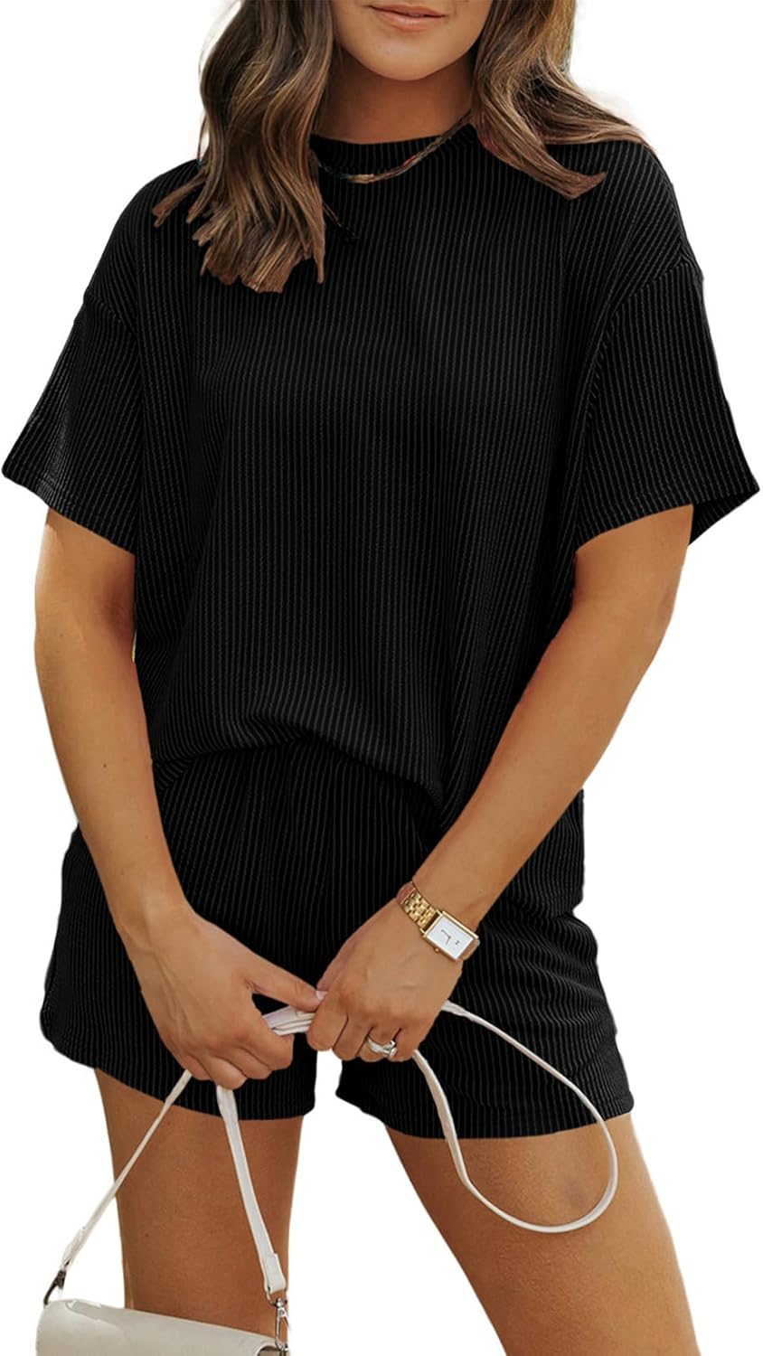 MARZXIN Women's Summer Tracksuit Ribbed Knit Lounge Set