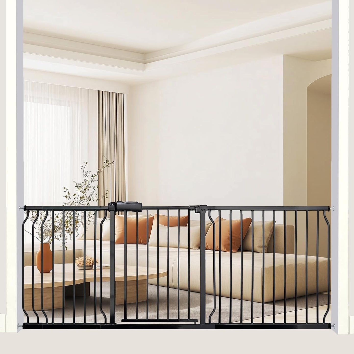 Heavy Duty Baby & Pet Safety Gate - Extra Wide 76.4-81.1 Inch
