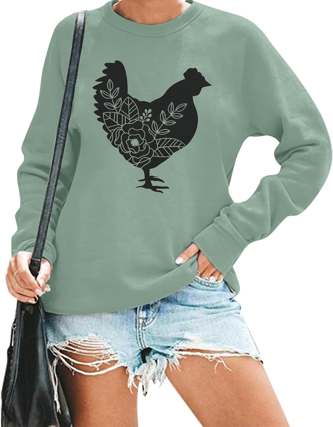Cute Chicken Mom Sweatshirt | Cozy Farm Top