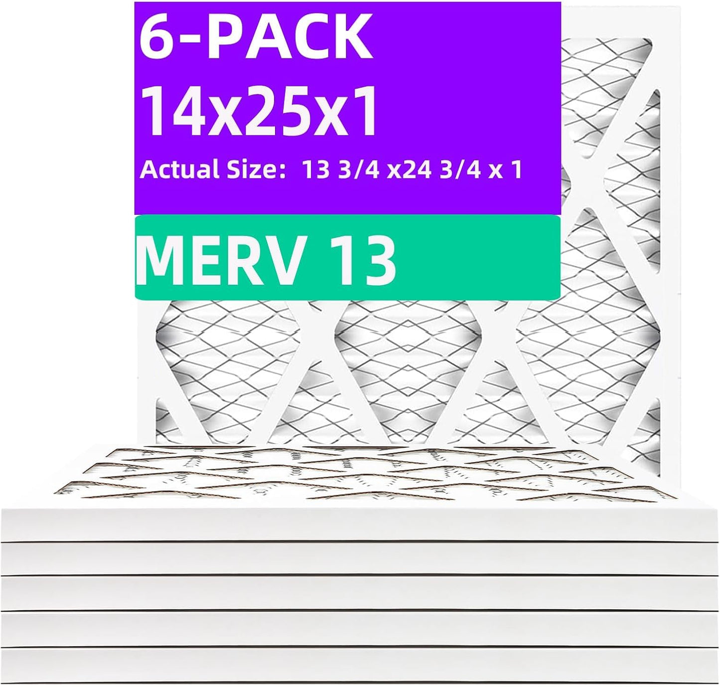 14x25x1 MERV 13 Pleated Air Filter for HVAC Systems