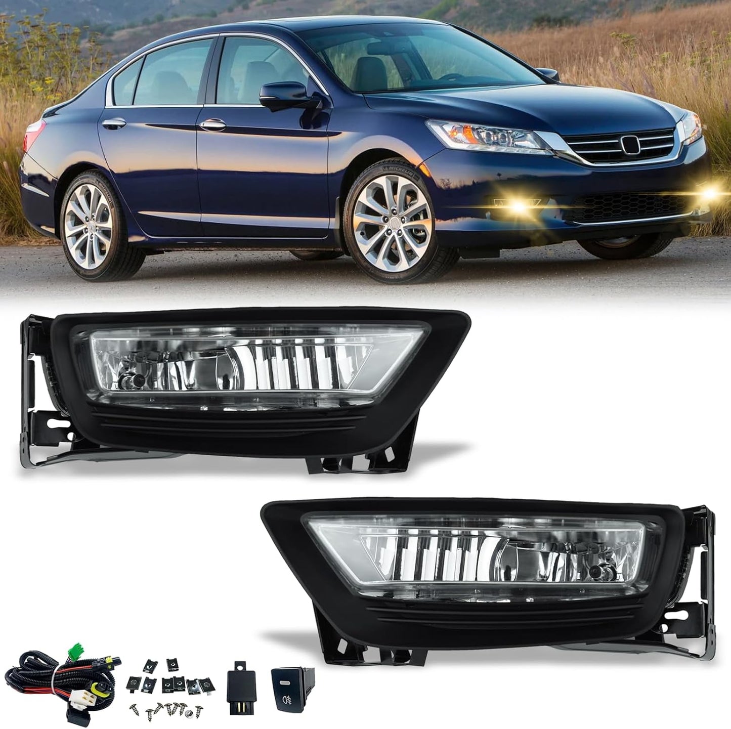 Fog Lights for Honda Accord 2013 2014 2015 Sedan with H11 Bulbs