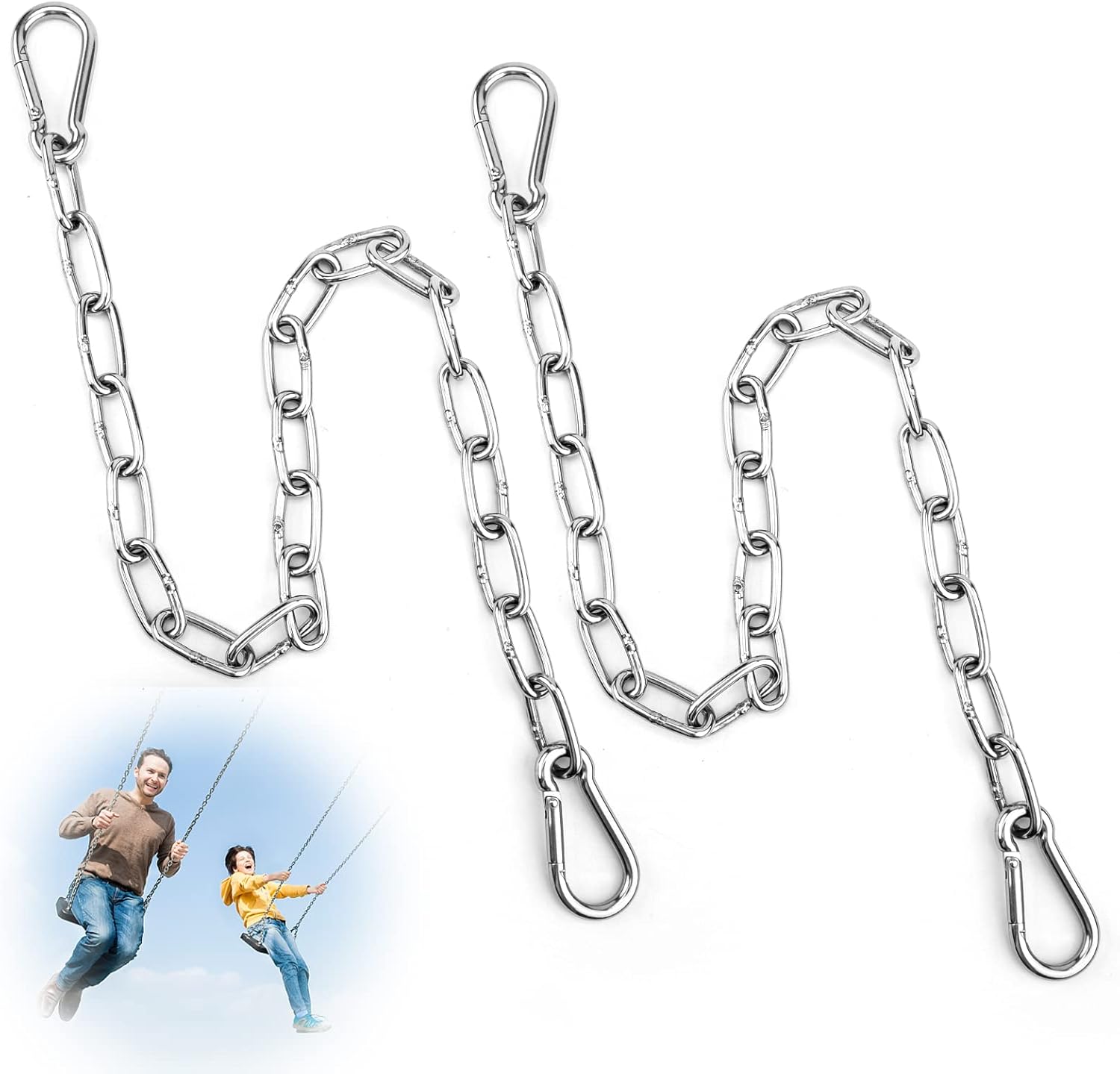 Ultimate Durability: FANKUTOYS Hanging Chair Chain Set - Heavy Duty Stainless Steel Kit for Indoor/Outdoor Use!