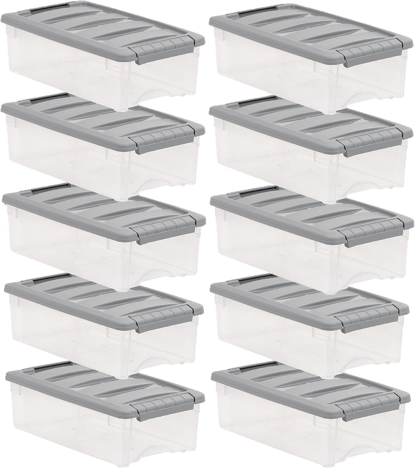 5 Quart Plastic Storage Containers with Latching Lids Set of 10