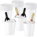 Plastic Ice Buckets 24 Pack 3L Party Wine Cooler - Bulk White Set