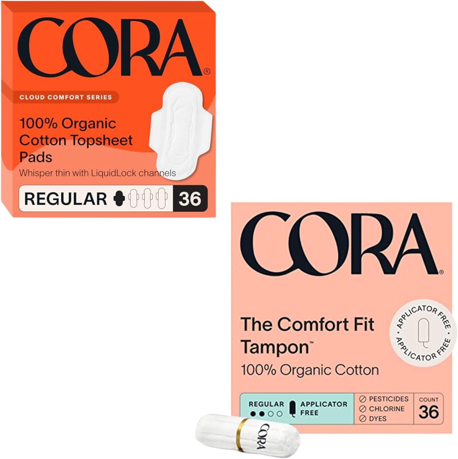 Cora Organic Feminine Care Bundle | Eco-Friendly Period Protection